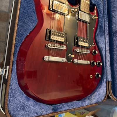 Ibanez Double Neck Electric Guitar 2402 1978 - Gloss Dark Red Wine Collector Grade image 17