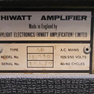 Hiwatt FL112 1971 - Black Tolex image 3