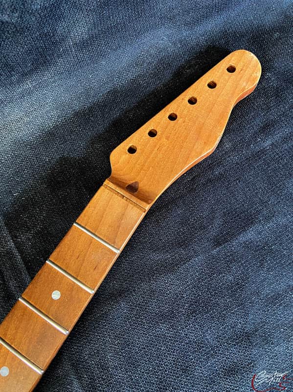 Guitar Mill T-Style Replacement Neck / 1 pc. Roasted Maple / MOP Dots / Classic C / Gloss / Med Relic (#GIN-3906) image 1