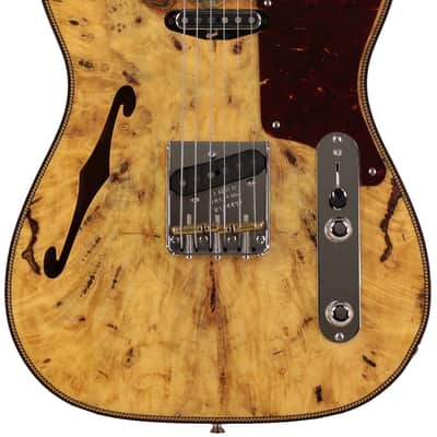 Fender Custom Shop Artisan Buckeye Burl Double Esquire Guitar, Aged Natural image 2