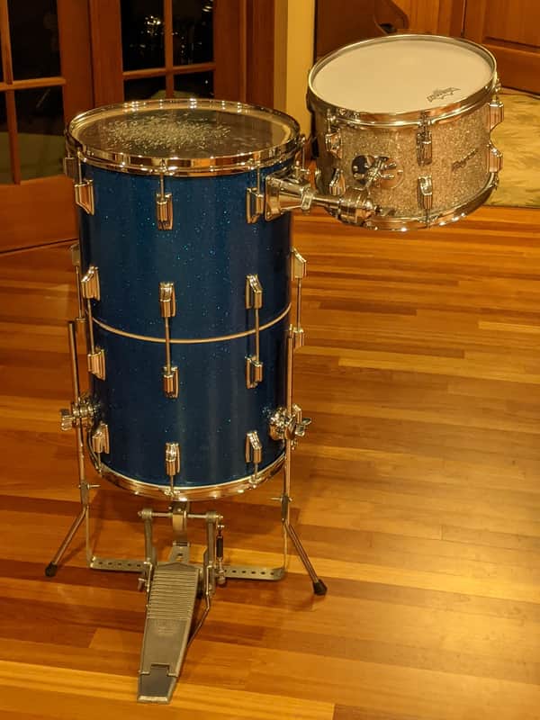 Rogers Cocktail Drum 24x15 1965 Blue Sparkle image 1