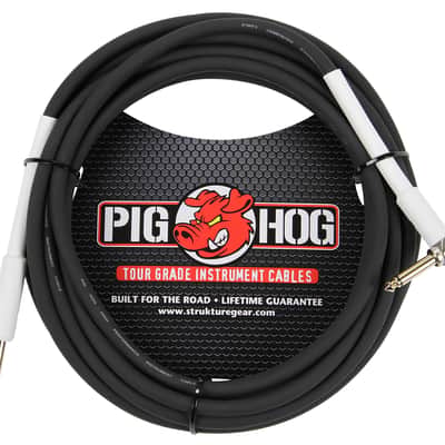 Pig Hog PH10R High Performance 8mm 1/4" to 1/4" Right-Angle Guitar Instrument Cable, 10 Feet image 1
