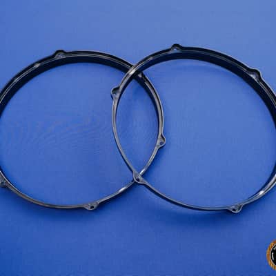 Pearl Masters Masterworks MasterCast Die Cast Hoops 12" 6 Holes BLACK Rare image 2