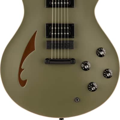 EVH SA-126 Special Semi-Hollow Electric Guitar, Ebony Fingerboard, Matte Army Drab image 2