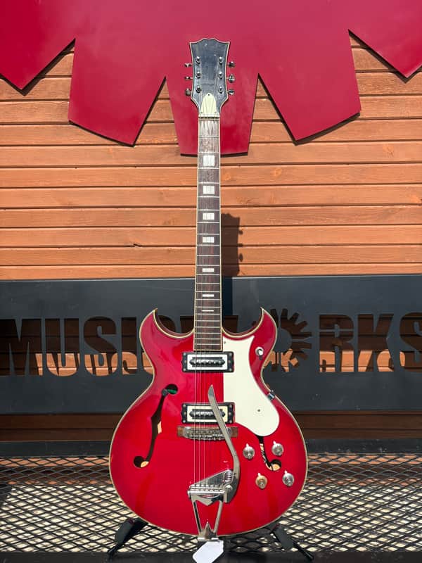 60's Silvertone Teisco Hollowbody Guitar - Red image 1
