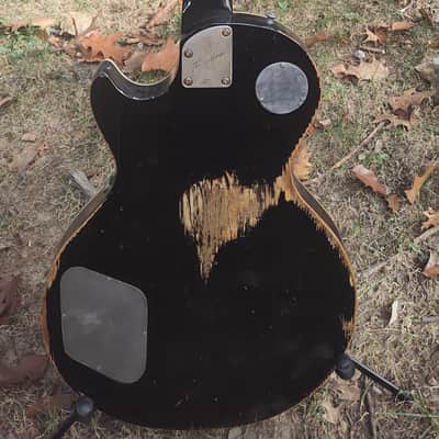 TG Custom Guitars Neil Young Tribute The Horse Old Black Les Paul Made from Old Growth Barn Wood from 1880 Serial # 002 image 7