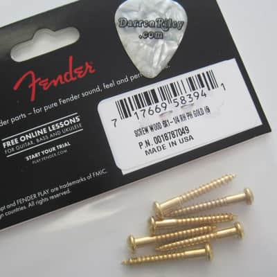 Fender Gold Stratocaster Tremolo Mounting Screws set of 6 USA 0018787049 image 2