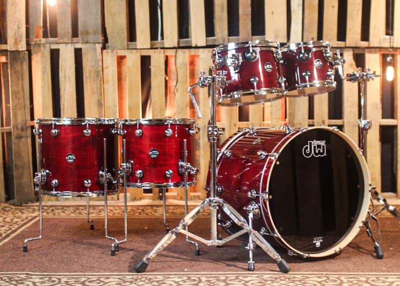 DW Performance Cherry Stain 5pc Drum Set - 18x22, 8x10, 9x12, 12x14,14x16 image 1