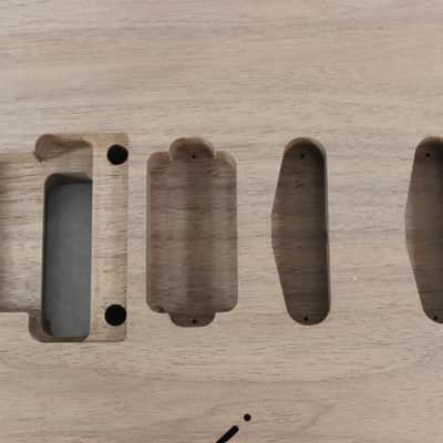 Unfinished Walnut HSS guitar body - fits Fender Strat Stratocaster neck Floyd Rose J1643 image 2
