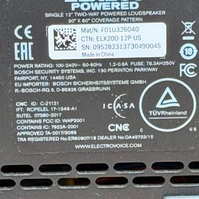 Electro Voice (EV) ELX200 Powered Single 12" Two-Way Loudspeaker 90 x 60 Degree Coverage Pattern image 8