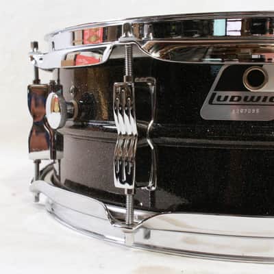 90's-Mid 2000's Ludwig LM404 "Black Galaxy" Acrolite Snare Drum w/ Case, Stand, Sticks, & Practice Pad image 6