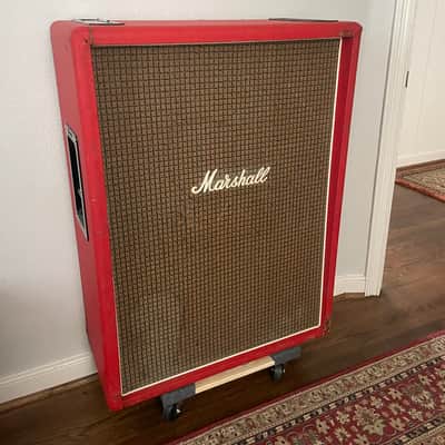 RARE Marshall 2045 / 'Artiste' 2x12 Vertical Cabinet 1973 - Original Red Tolex! image 9