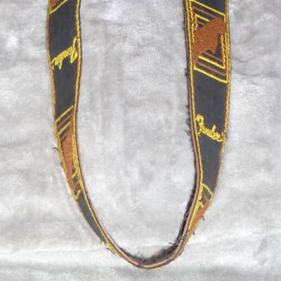 Vintage 1970s Fender Monogramed  Fender Logo Guitar Strap Leather Ends Double Rivets Metal Buckle and Ring The Real Deal Very Cool image 8
