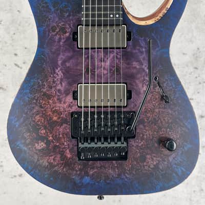 Mayones Duvell Elite Pro 7 Baritone 26,5 - Dirty Purple Blue Burst Satin image 1