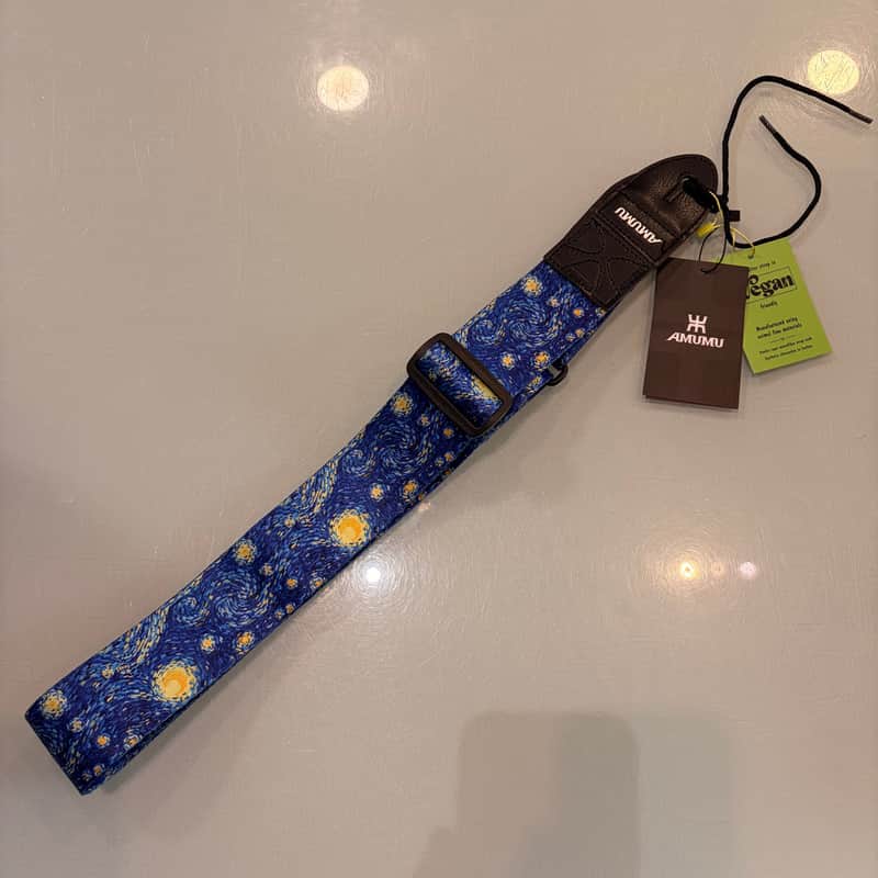AMUMU Vegan Guitar Straps - Midnight Swirls Blue Bild 1