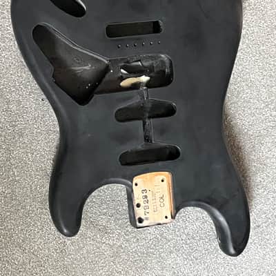 Fender American Stratocaster guitar body black matte image 6