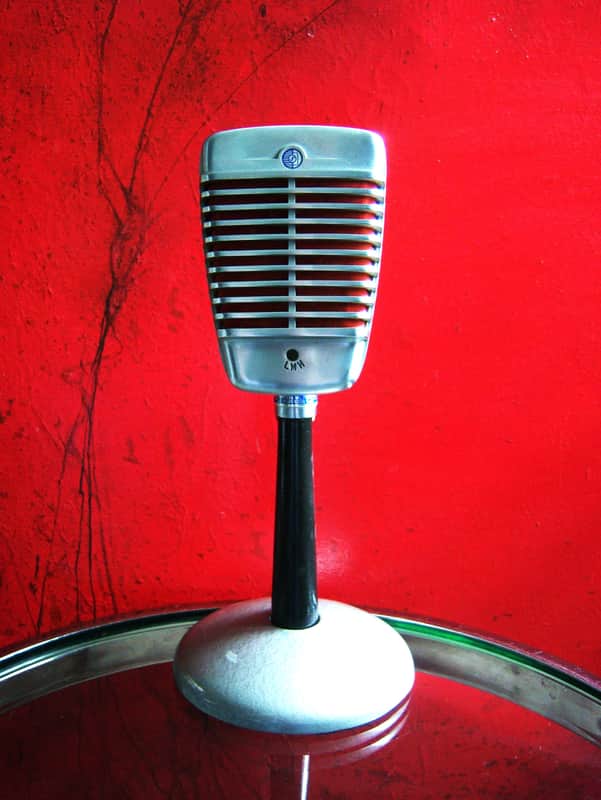 Vintage 1950's Shure 51 dynamic omni-directional microphone multi Z w Astatic E6G Nat King Cole PROP DISPLAY image 1