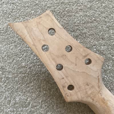 Short Scales Maple Wood DIY Project Guitar Neck, Rosewood 24 Frets Fingerboard image 12