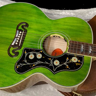 NEW ! Gibson SJ-200 Standard - Custom Shop - Dealer Select - Super RARE - Green Top - Authorized Dealer - AAAAA Flamed Natural Maple Back & Sides - G07203 image 1