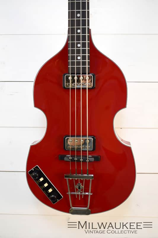 2013 Hofner Bass GL-VB-60-WR Lefty Red in German made Gold label with OHSC #6036 image 1