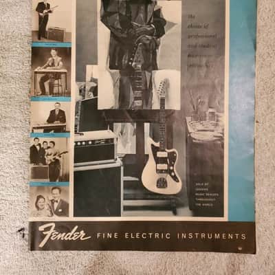 1961 Fender 8 Page Catalog/Brochure Original Strat, Tele, Jazz Bass, P. Bass Amps E.T.C. Original