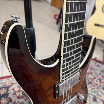 ESP LTD KS-7 QM ET DBSB, EverTune Ken Susi, Dark Brown Sunburst image 3
