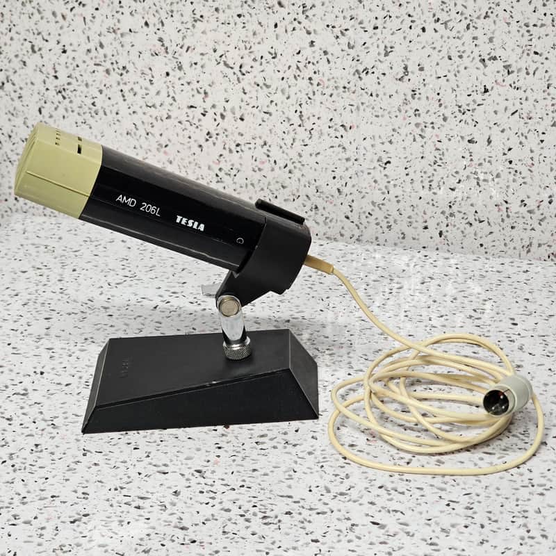 Vintage Microphone Tesla AMD 206L / 3pin connector + holder AYM 104 image 1