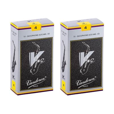 VANDOREN Set of 2 Vandoren V12 Alto Saxophone Reeds (Silver Box) (Firmness: 4) [Ships via Courier] [Officially Imported] image 1