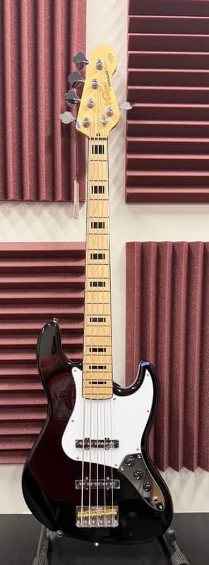 Vintage VJ75MBK Reissued Series 5-String 2010s - Gloss Black image 1