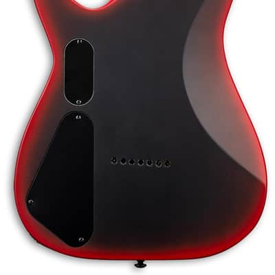 ESP LTD M-7HT BARITONE BLACK METAL BLACK RED BURST SATIN image 2