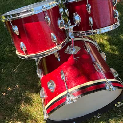 Pearl Vintage 5PC Drum Set 60’s - Red Sparkle image 4