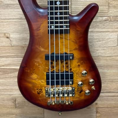 Warwick Teambuilt Streamer LX 2025 Limited Edition 5- string bass  - Honey Sunset Burst. 8lbs 3oz w/gig bag + goodies. New! image 1