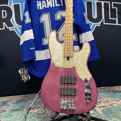 Tom Hamilton's Aerosmith, Sadowsky NYC - Pink Sparkle 4-String Bass (TH2 #11) PLUS Personalized NHL Hockey Jersey. AUTHENTICATED! image 1