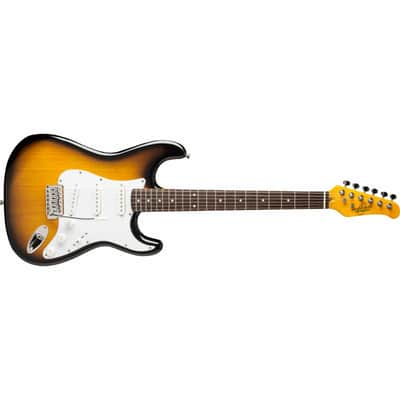 Oscar Schmidt OS-30 Double Cutaway 3/4 Size Electric Guitar, Tobacco Sunburst image 3