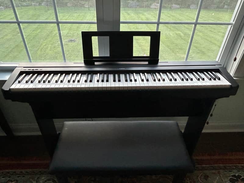 Yamaha P-45 Digital Piano Bundle w/ Bench, Stand, Headphones & Transferable Coverage image 1