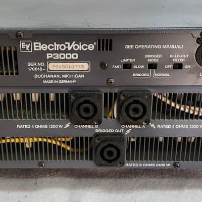 Electro/Voice (Dynacord)  Model  P-3000 Power Amp  2x 750 Watts 8Ω, Precision Series Power Amplifier,In good condition, Made in Germany image 6