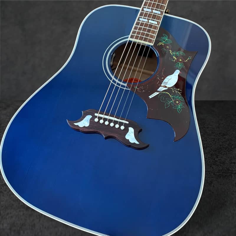 Gibson Custom Shop Dove Quilt Acoustic-Electric Guitar – Viper Blue