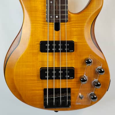 Yamaha TRBX604FM Flame Top 4 String Bass, 3-Band Active EQ , Matte Amber 2026 image 2