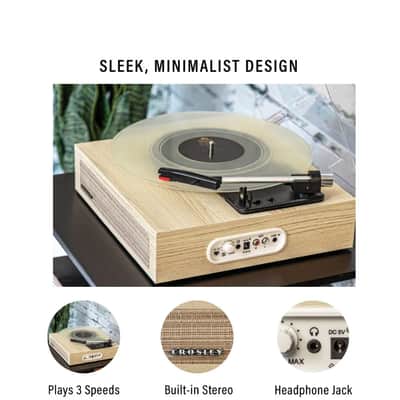 Crosley CR6042A Scout 3-Speed Bluetooth Turntable Record Player - Natural-NEW image 2