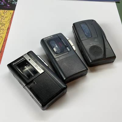 Lot of 3 Microcassette Recorder Lot - Sony M-717V, Panasonic RN-112, GE No. 3-5379B Vintage Tape Cassette FOR PARTS or REPAIR image 1