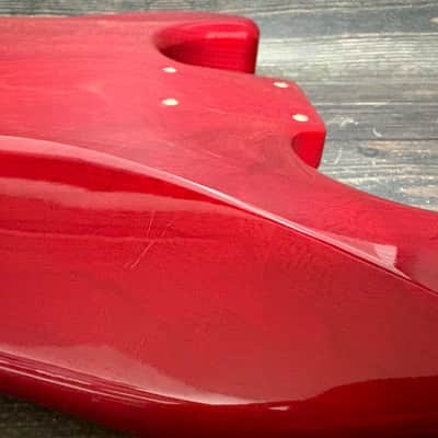 90s Charvel CST-060-SSH Stratocaster Body Ash See-throw Red/Plate Made in Japan image 13