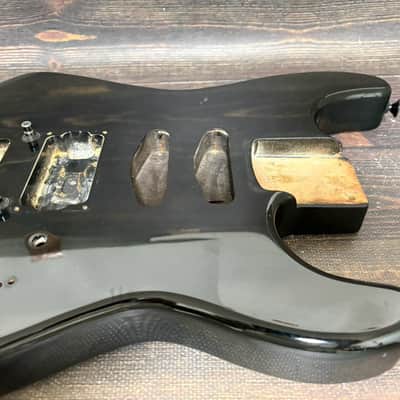 80s Charvel by Jackson Model-3 SSH Body Black w/Original Plate Made in Japan image 3