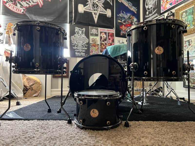 Honest Abe 4-Piece Aluminum Drum Kit , Midnight Black Sparkle, 20/12/14/16 — USA Made image 1
