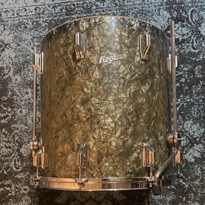 Rogers 16" x 16" Holiday Floor Tom 1957 - Black Diamond Pearl image 2