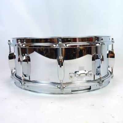Pearl 5.5x14"Steel Shell Snare Drum 8-Lug Chrome SS Evans Onyx + Remo Ambassador image 3