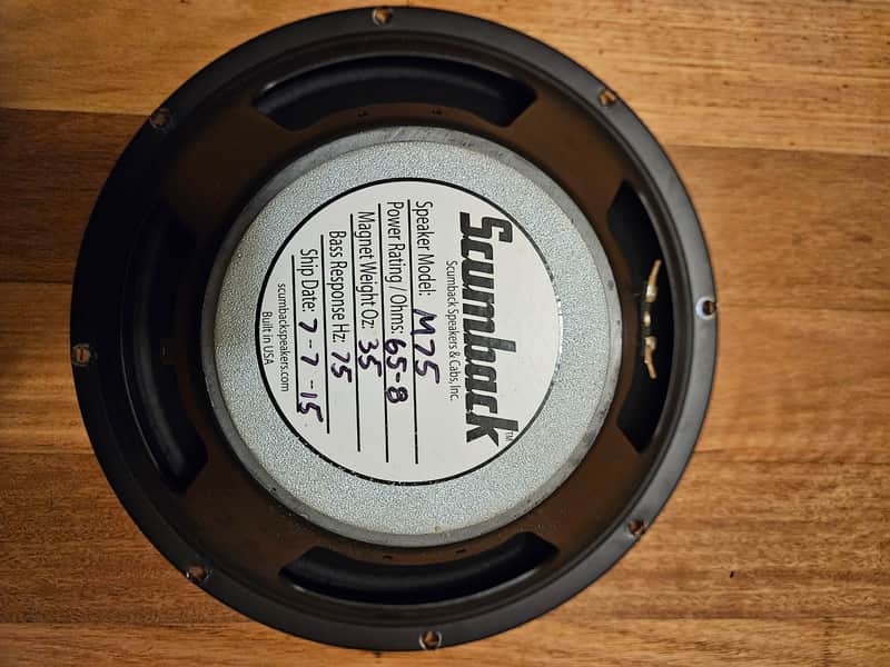 Scumback 12" M75 8ohm 65 watt G12M Greenback style speaker- Black image 1
