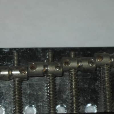 used lightly relic'd Fender Mexican P Bass Vintage Style BRIDGE full assembly Chrome (from 1994) also included is a used set of D'Addario bass strings image 4
