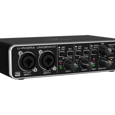 Behringer Umc204 Hd Interfaccia Audio 2 X4 Scheda Audio Midi Usb 2 In 4 Out 24 Bit 192 Khz 2 Preamplificatori Microfonici Midas Phantom Power +48 V image 4