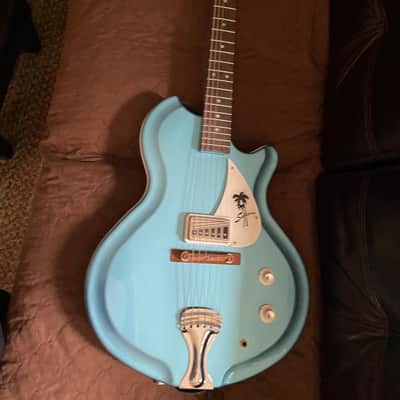 Supro 1570WB Sahara Single Pickup Americana Series Electric Guitar Wedgewood Blue Metallic image 1