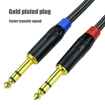 Balanced 1/4" TRS to XLR Female Microphone Cable, 3.3Feet 6.35mm Quarter Inch to 3pin XLR Female Stereo Interconnect Cable, Heavy Duty Nylon Braided, Gold Plated, for Mixer, Speaker -2Pack image 3